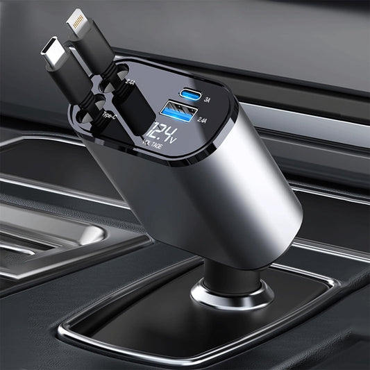 Retractable 4-in-1 Fast Car Charger